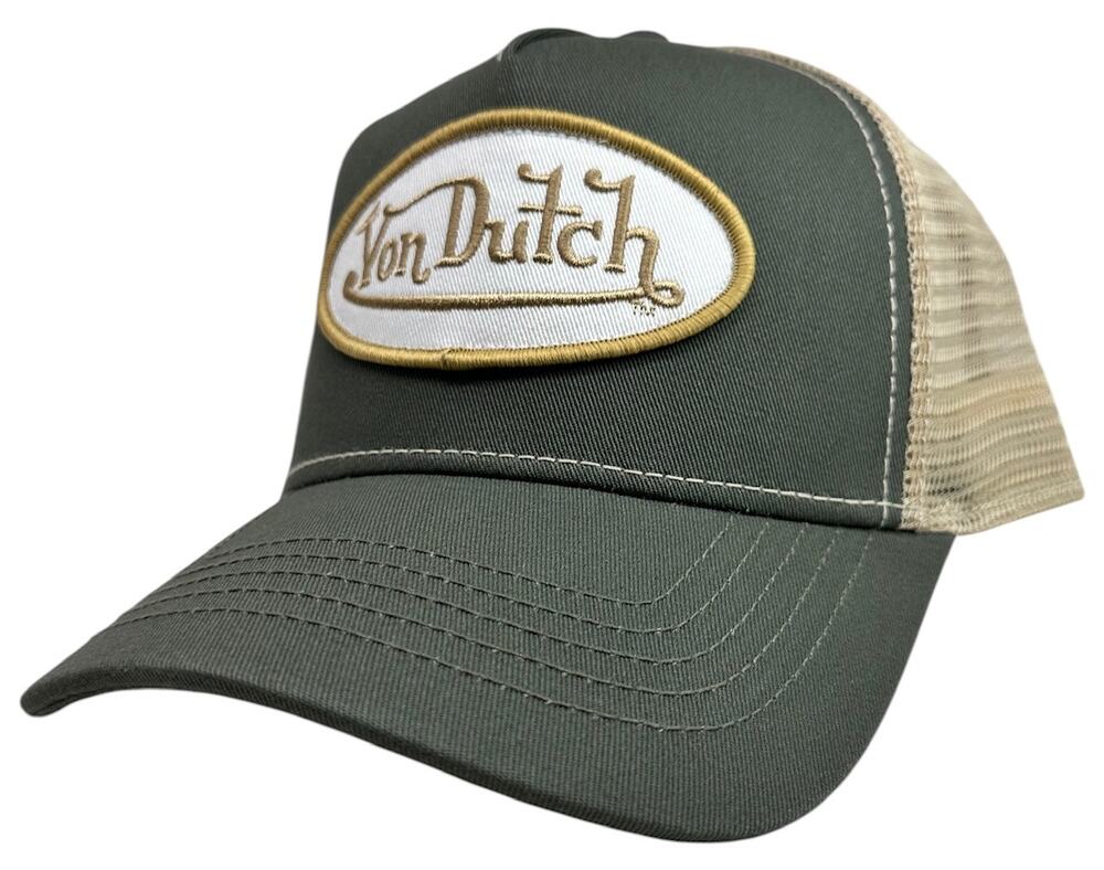 Von Dutch Trucker Hat Olive Khaki Snapback Cap